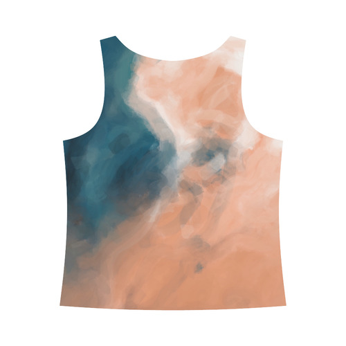 psychedelic splash painting texture abstract background in brown and blue All Over Print Tank Top for Women (Model T43)