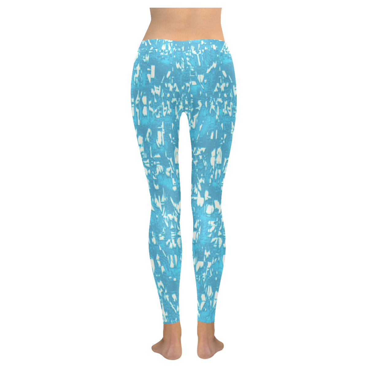 glossy abstract ocean by JamColors Women's Low Rise Leggings (Invisible Stitch) (Model L05)