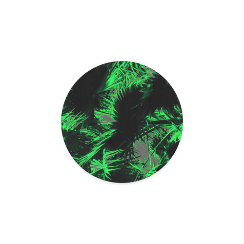 green palm leaves texture abstract background Round Coaster