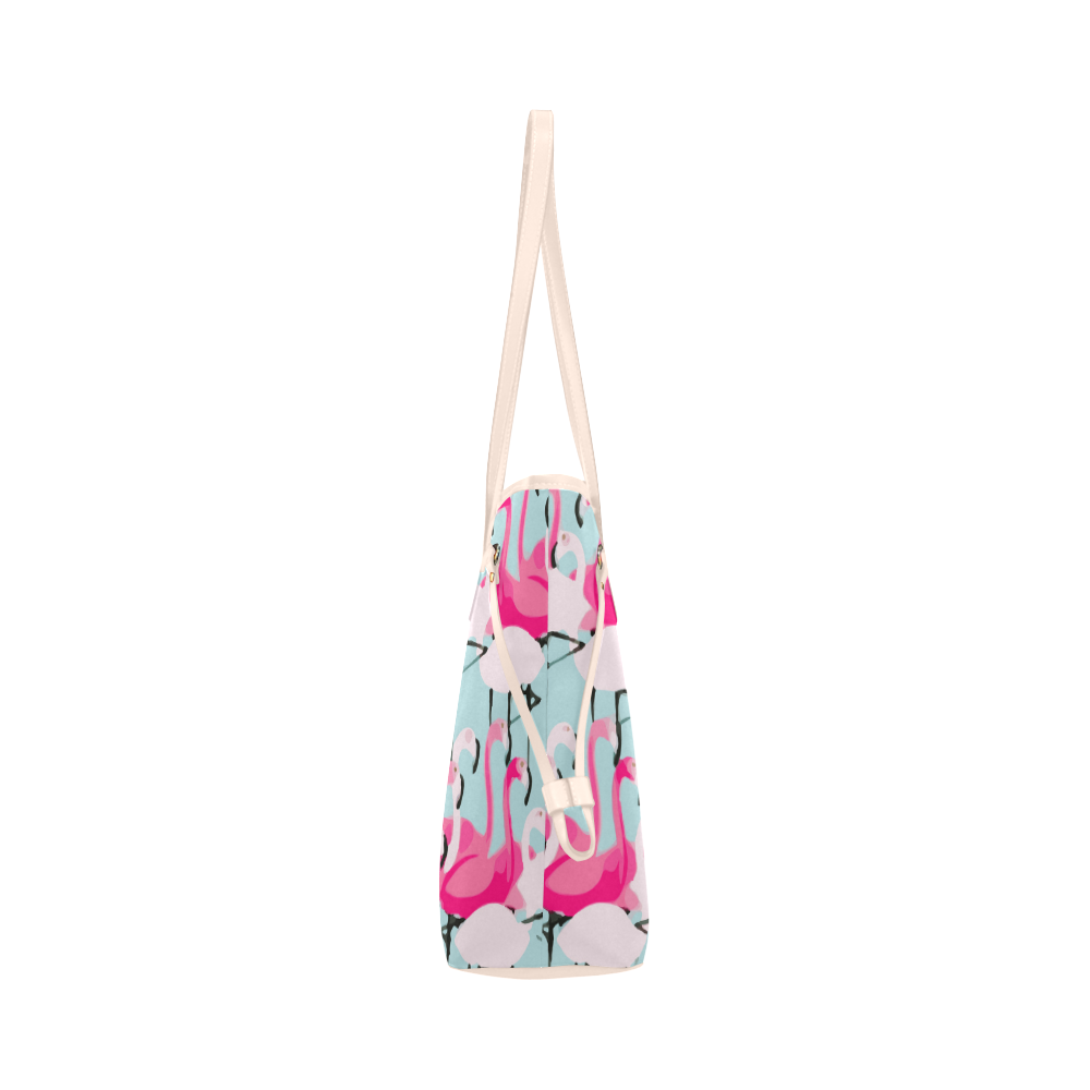 Pink Flamingo Pink Flamingos Clover Canvas Tote Bag (Model 1661)