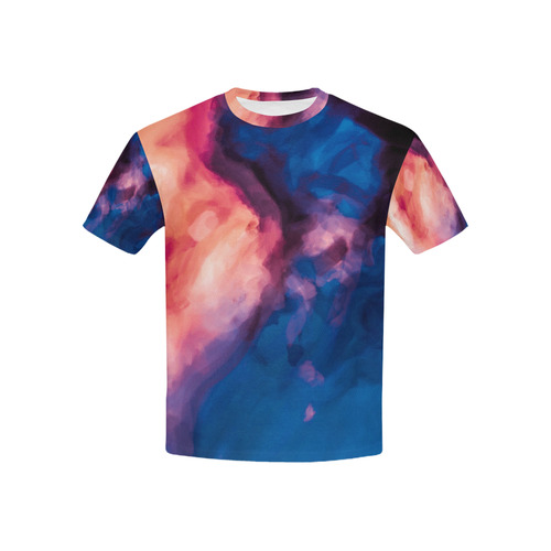 psychedelic milky way splash painting texture abstract background in red purple blue Kids' All Over Print T-shirt (USA Size) (Model T40)