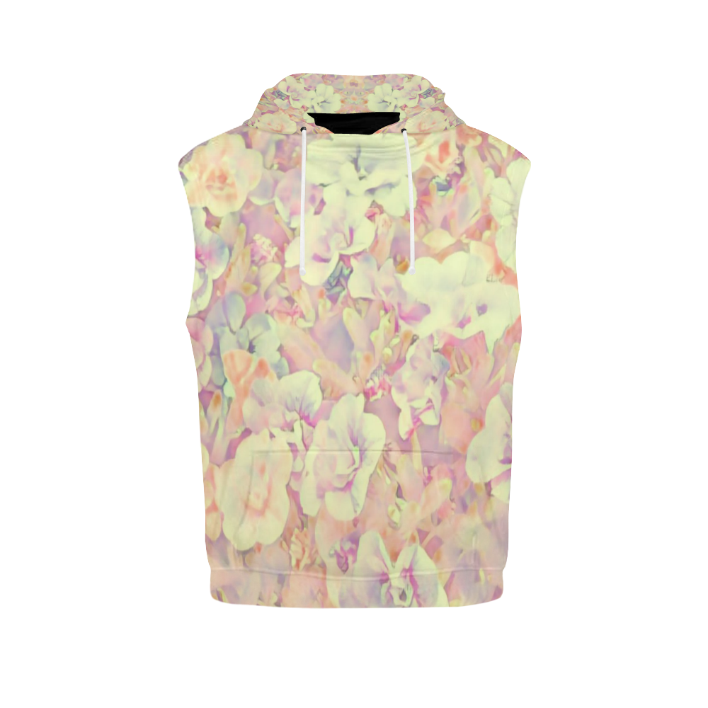 Lovely Floral 36B by FeelGood All Over Print Sleeveless Hoodie for Women (Model H15)