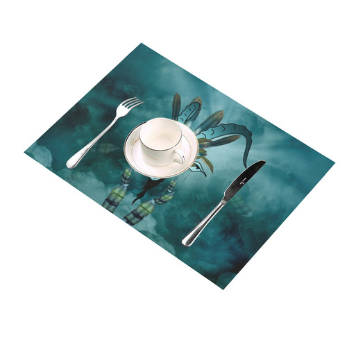 The billy goat with feathers and flowers Placemat 14’’ x 19’’