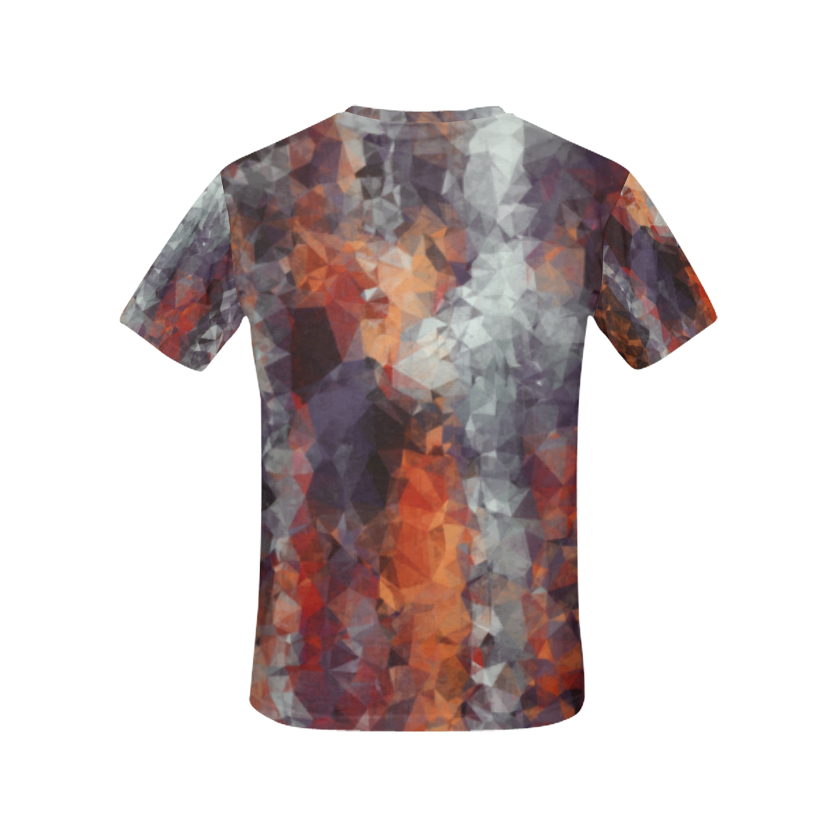 psychedelic geometric polygon shape pattern abstract in orange brown red black All Over Print T-Shirt for Women (USA Size) (Model T40)