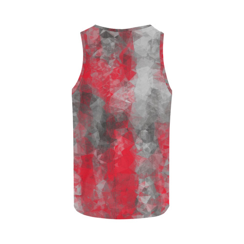 psychedelic geometric polygon shape pattern abstract in red and black All Over Print Tank Top for Men (Model T43)