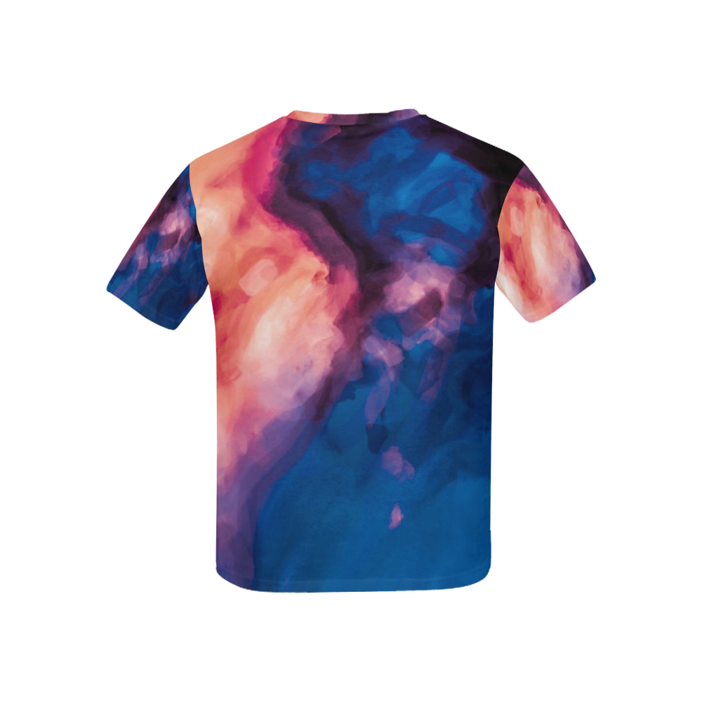 psychedelic milky way splash painting texture abstract background in red purple blue Kids' All Over Print T-shirt (USA Size) (Model T40)
