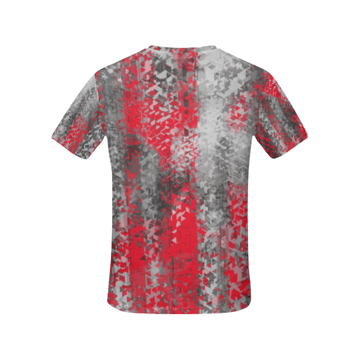 psychedelic geometric polygon shape pattern abstract in black and red All Over Print T-Shirt for Women (USA Size) (Model T40)