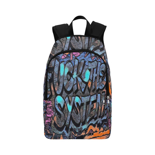 FUCK THE SYSTEM GRAFFITI Fabric Backpack for Adult (Model 1659)