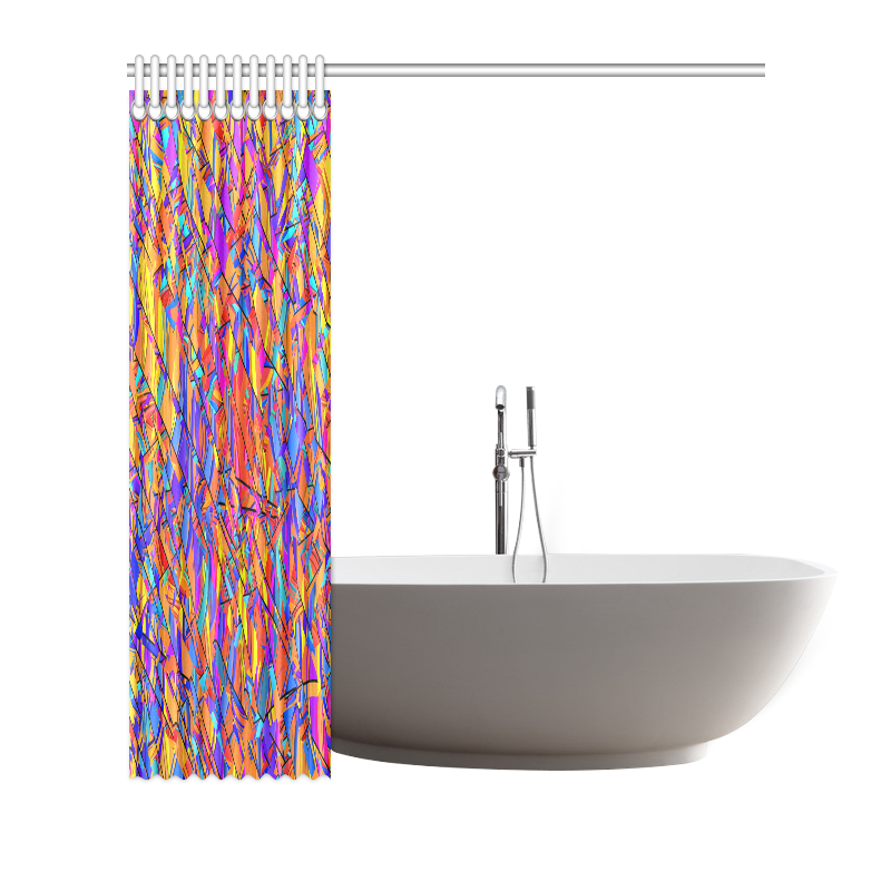 Colorful shower Curtain Fractal Bright Graphic Print Shower Curtain 72"x72"