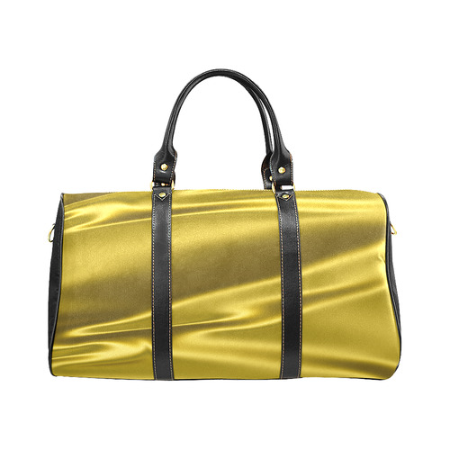 Gold satin 3D texture New Waterproof Travel Bag/Large (Model 1639)