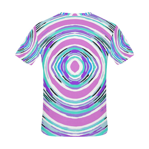 psychedelic graffiti circle pattern abstract in pink blue purple All Over Print T-Shirt for Men (USA Size) (Model T40)