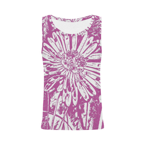 FLOWER PINK V All Over Print Tank Top for Women (Model T43)