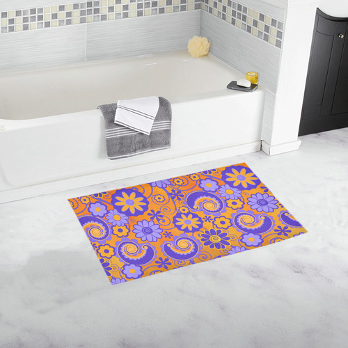 Bath Rug Sunset Swirl Flowers Bath Rug 16''x 28''