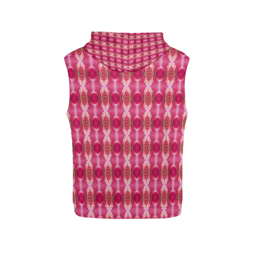 Pink Blast Floral All Over Print Sleeveless Hoodie for Men (Model H15)