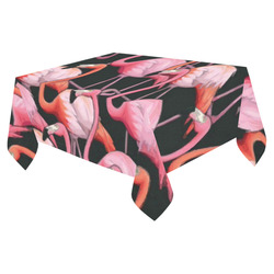 Beautiful Pink Flamingos Summer Pattern Cotton Linen Tablecloth 52"x 70"