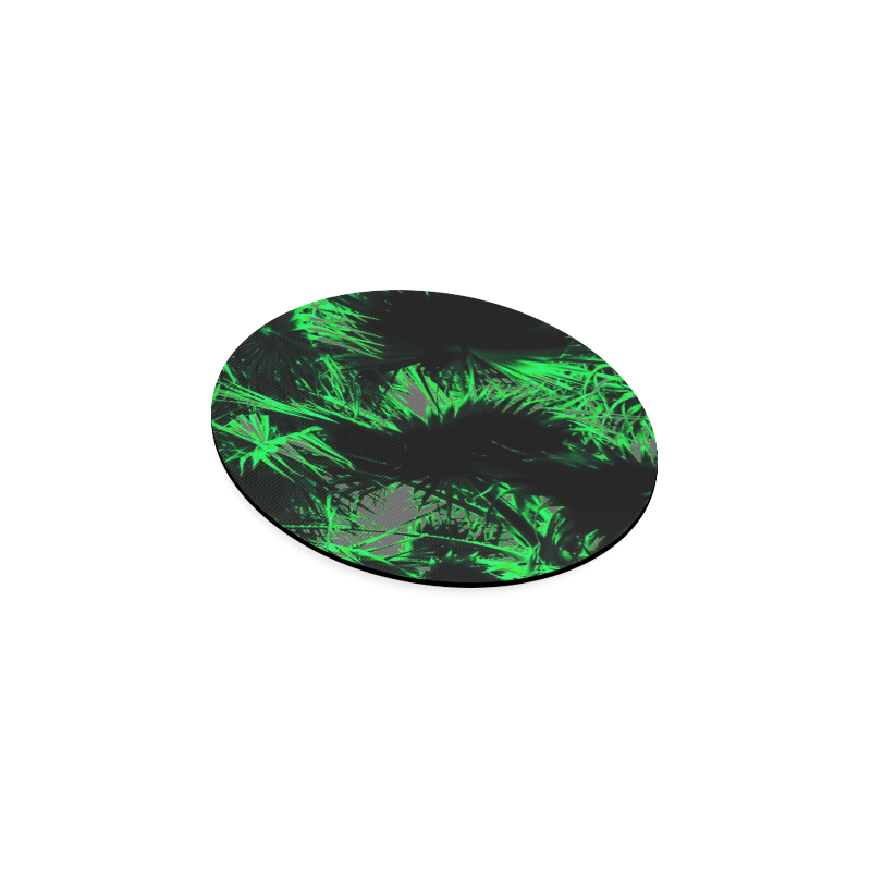 green palm leaves texture abstract background Round Coaster