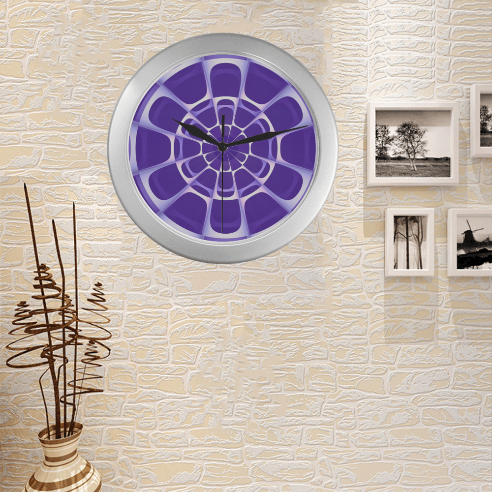 Lavender Silver Color Wall Clock