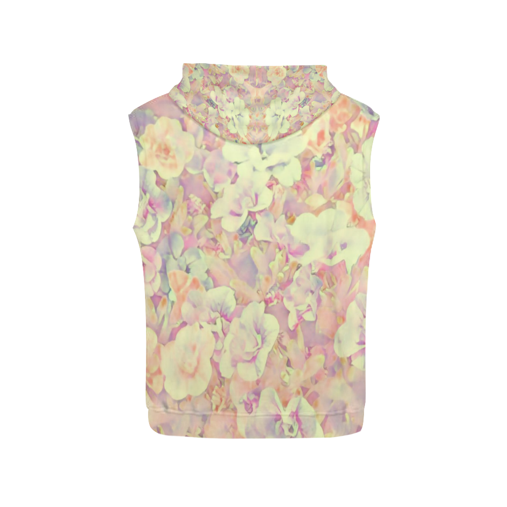 Lovely Floral 36B by FeelGood All Over Print Sleeveless Hoodie for Women (Model H15)
