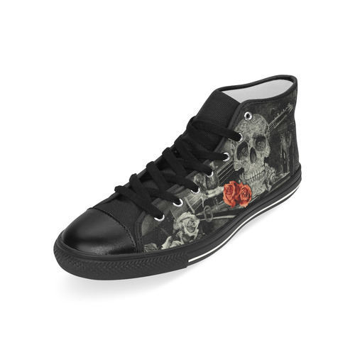 Steampunk Alchemist Mage Red Roses Celtic Skull Men’s Classic High Top Canvas Shoes (Model 017)