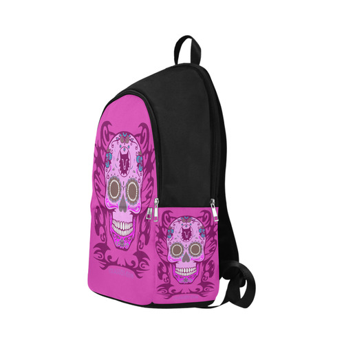 SKULL PINK FLOWER TRIBAL II Fabric Backpack for Adult (Model 1659)