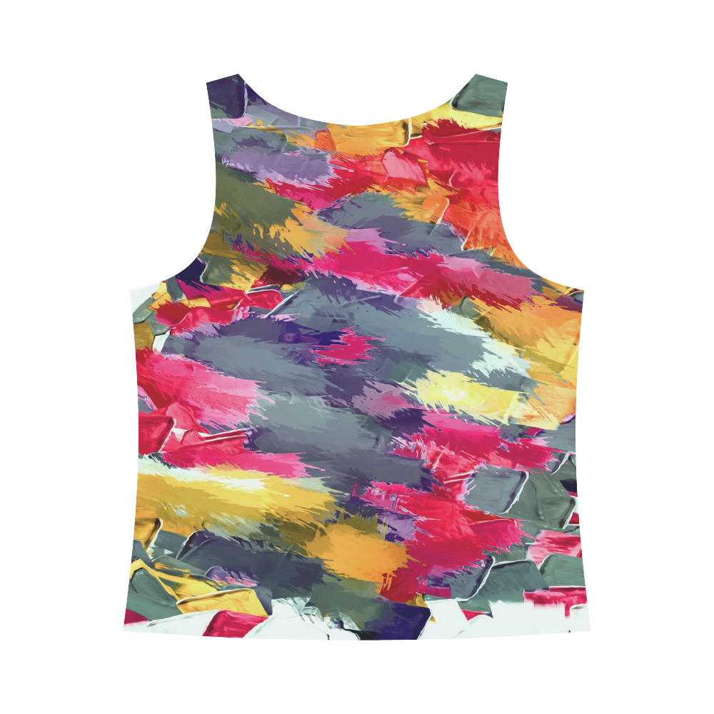 splash painting texture abstract background in red purple yellow All Over Print Tank Top for Women (Model T43)