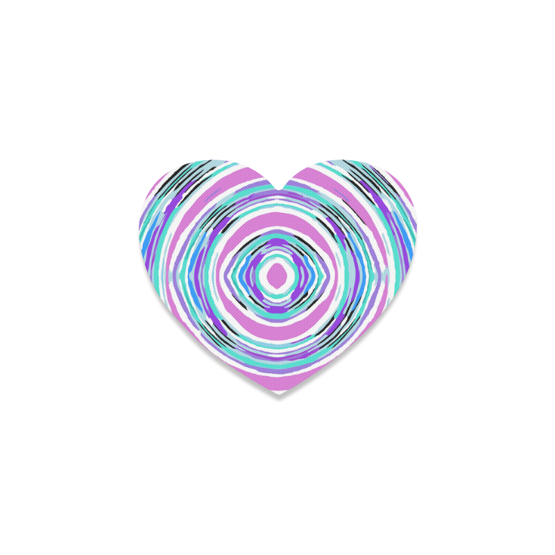 psychedelic graffiti circle pattern abstract in pink blue purple Heart Coaster