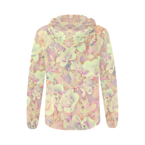 Lovely Floral 36B by FeelGood All Over Print Full Zip Hoodie for Women (Model H14)