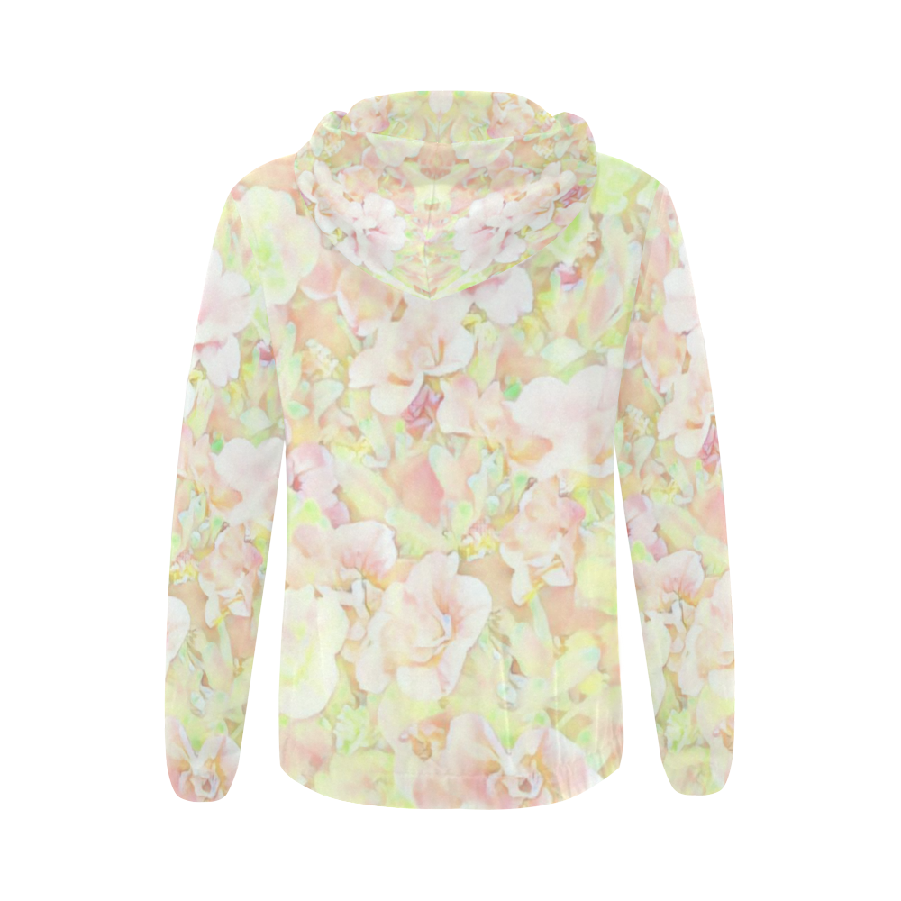 Lovely Floral 36C by FeelGood All Over Print Full Zip Hoodie for Women (Model H14)