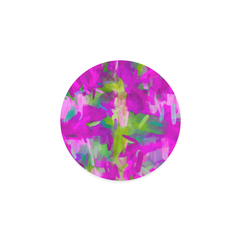splash painting abstract texture in purple pink green Round Coaster