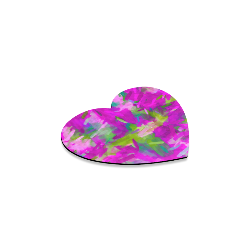 splash painting abstract texture in purple pink green Heart Coaster