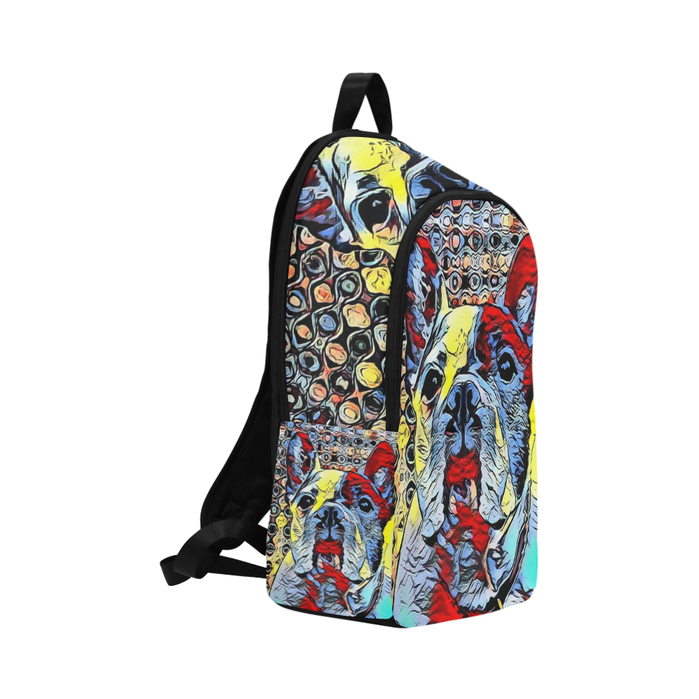 FRENCH BULLDOG MULTICOLOR Fabric Backpack for Adult (Model 1659)