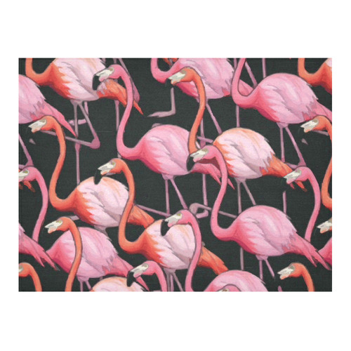 Beautiful Pink Flamingos Summer Pattern Cotton Linen Tablecloth 52"x 70"