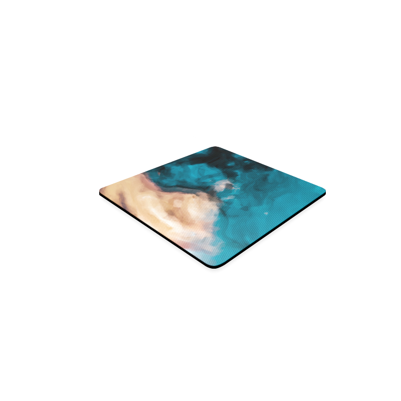 vintage splash painting texture abstract in blue and brown Square Coaster