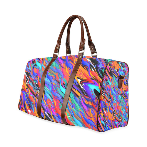 Colorful Travel Bag Water Fire Design by Juleez Waterproof Travel Bag/Large (Model 1639)