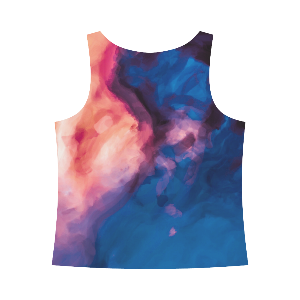 psychedelic milky way splash painting texture abstract background in red purple blue All Over Print Tank Top for Women (Model T43)