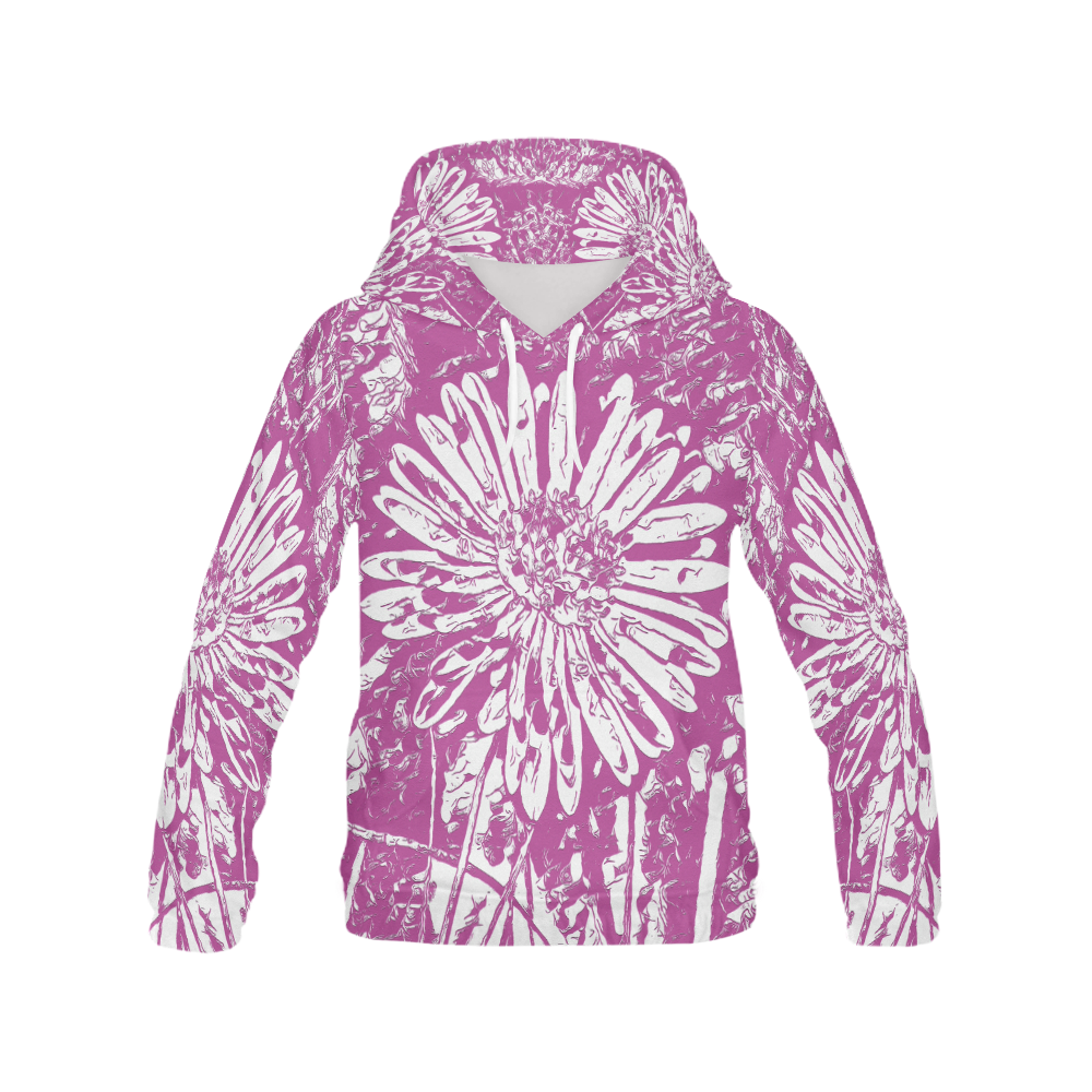 FLOWER PINK II All Over Print Hoodie for Women (USA Size) (Model H13)