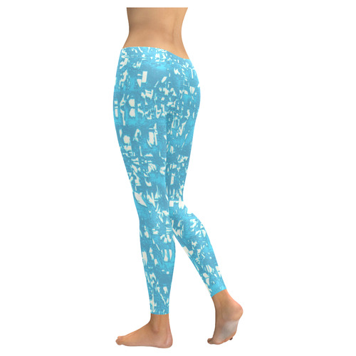 glossy abstract ocean by JamColors Women's Low Rise Leggings (Invisible Stitch) (Model L05)