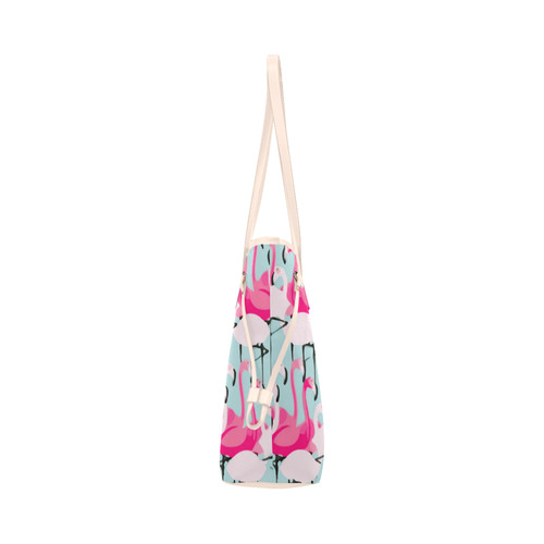 Pink Flamingo Pink Flamingos Clover Canvas Tote Bag (Model 1661)