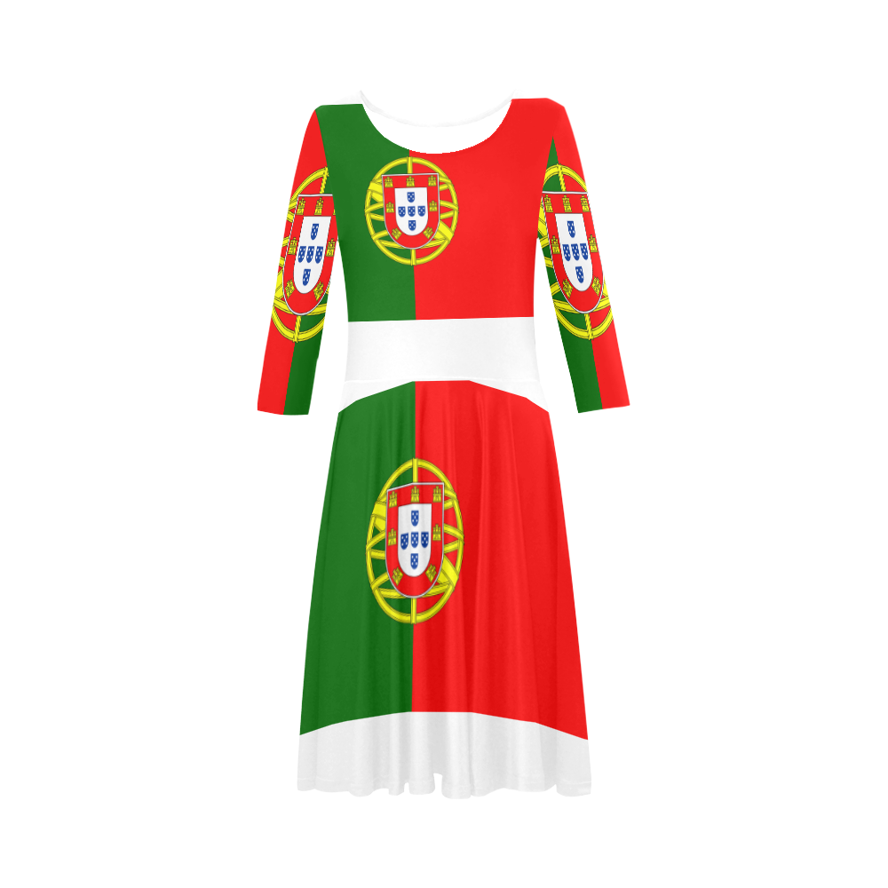 PORTUGAL Elbow Sleeve Ice Skater Dress (D20)