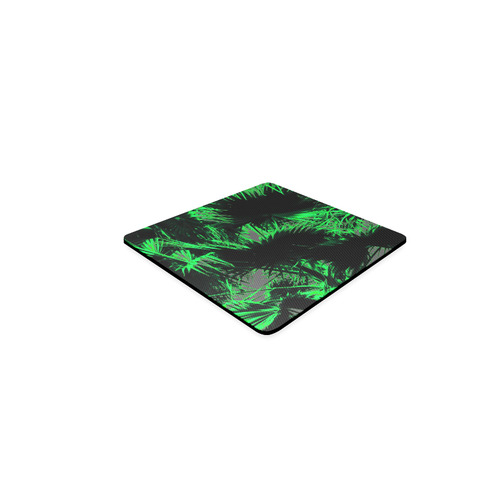 green palm leaves texture abstract background Square Coaster