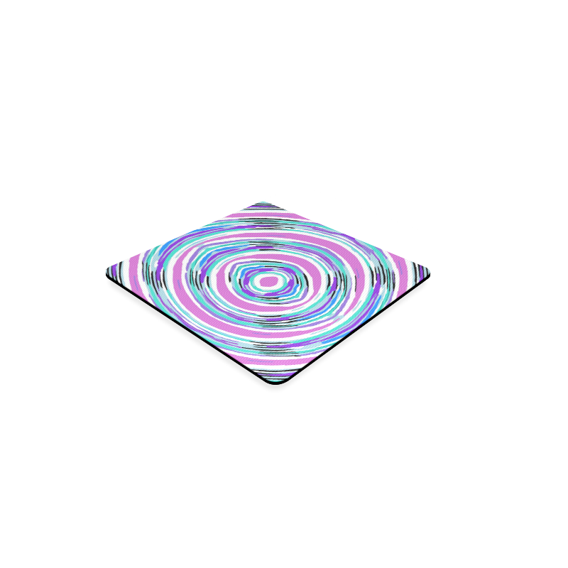 psychedelic graffiti circle pattern abstract in pink blue purple Square Coaster
