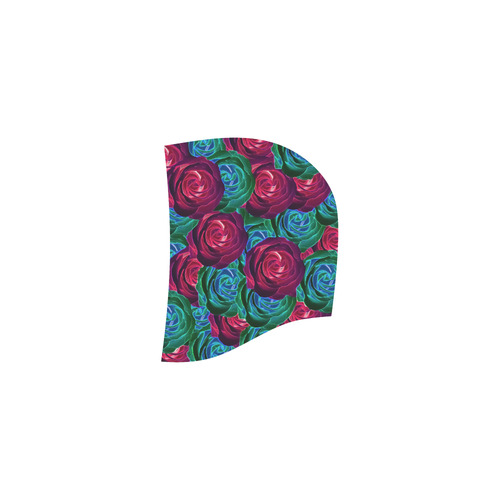 closeup blooming roses in red blue and green All Over Print Sleeveless Hoodie for Women (Model H15)