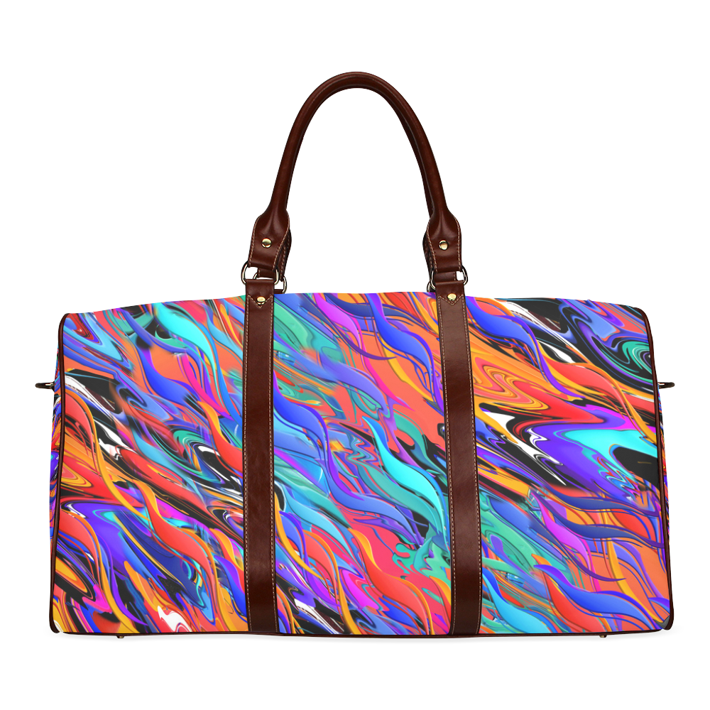 Colorful Travel Bag Water Fire Design by Juleez Waterproof Travel Bag/Large (Model 1639)