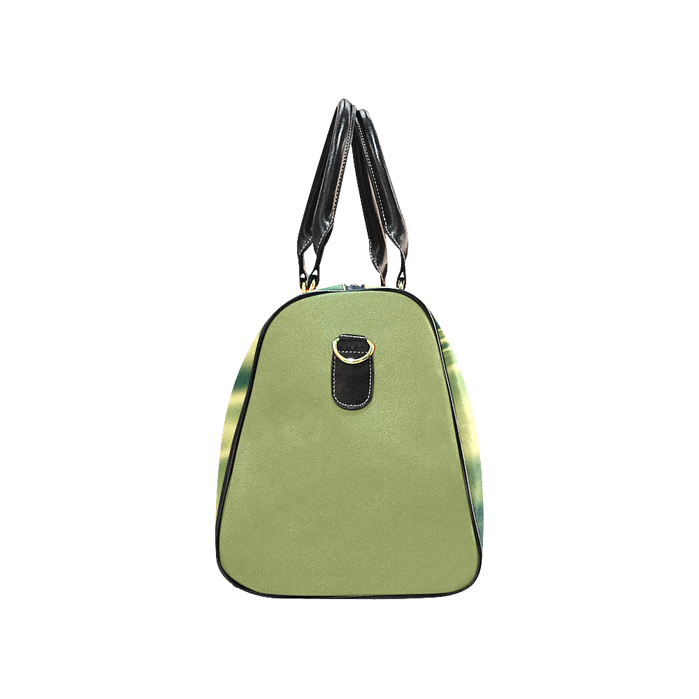 Green satin 3D texture New Waterproof Travel Bag/Large (Model 1639)