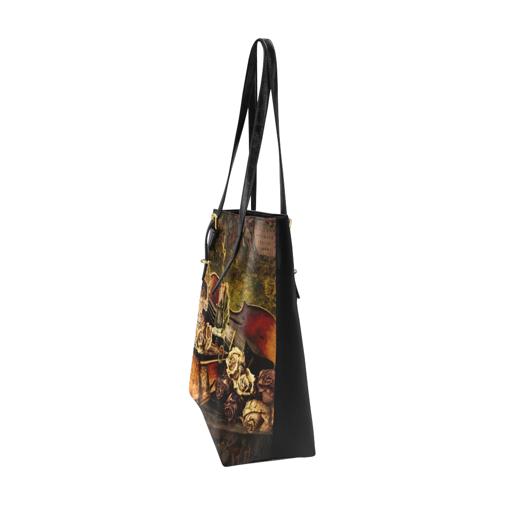 Steampunk Alchemist Mage Roses Celtic Skull Euramerican Tote Bag/Small (Model 1655)