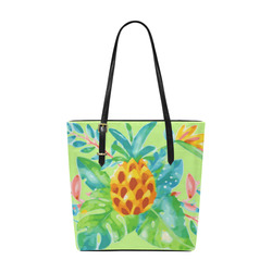 Summer Tropical Pineapple Fruit Floral Euramerican Tote Bag/Small (Model 1655)