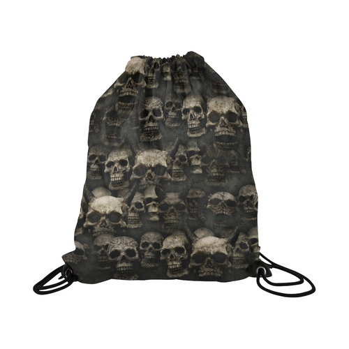 Crypt of the devilish dead skull Large Drawstring Bag Model 1604 (Twin Sides)  16.5"(W) * 19.3"(H)