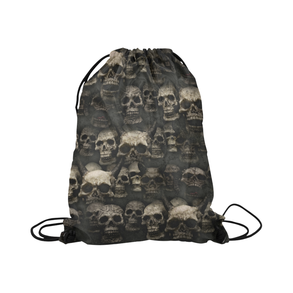 Crypt of the devilish dead skull Large Drawstring Bag Model 1604 (Twin Sides)  16.5"(W) * 19.3"(H)