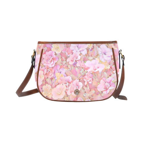 Lovely Floral 36A by FeelGood Saddle Bag/Large (Model 1649)