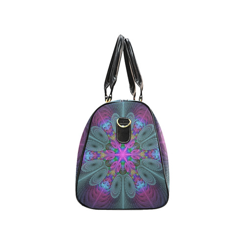 Mandala From Center Colorful Fractal Art With Pink New Waterproof Travel Bag/Small (Model 1639)